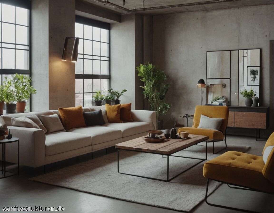 Neutrale Farbpalette für harmonischen Eindruck - Industrial Style Wohnung