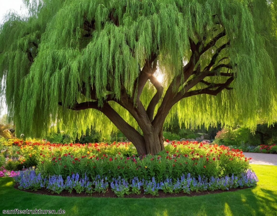 Schatten spenden für andere Pflanzen - Baumweide » Schatten und Schönheit in deinem Garten